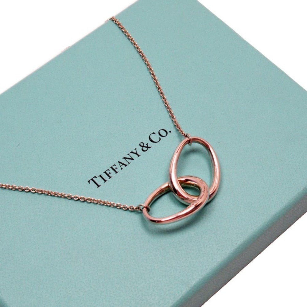 Tiffany Elsa Peretti Double Ring Necklace Silver